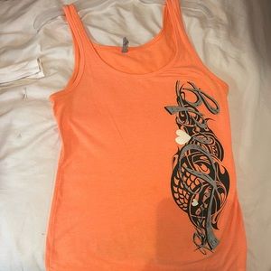 Cute summer neon orange tank top